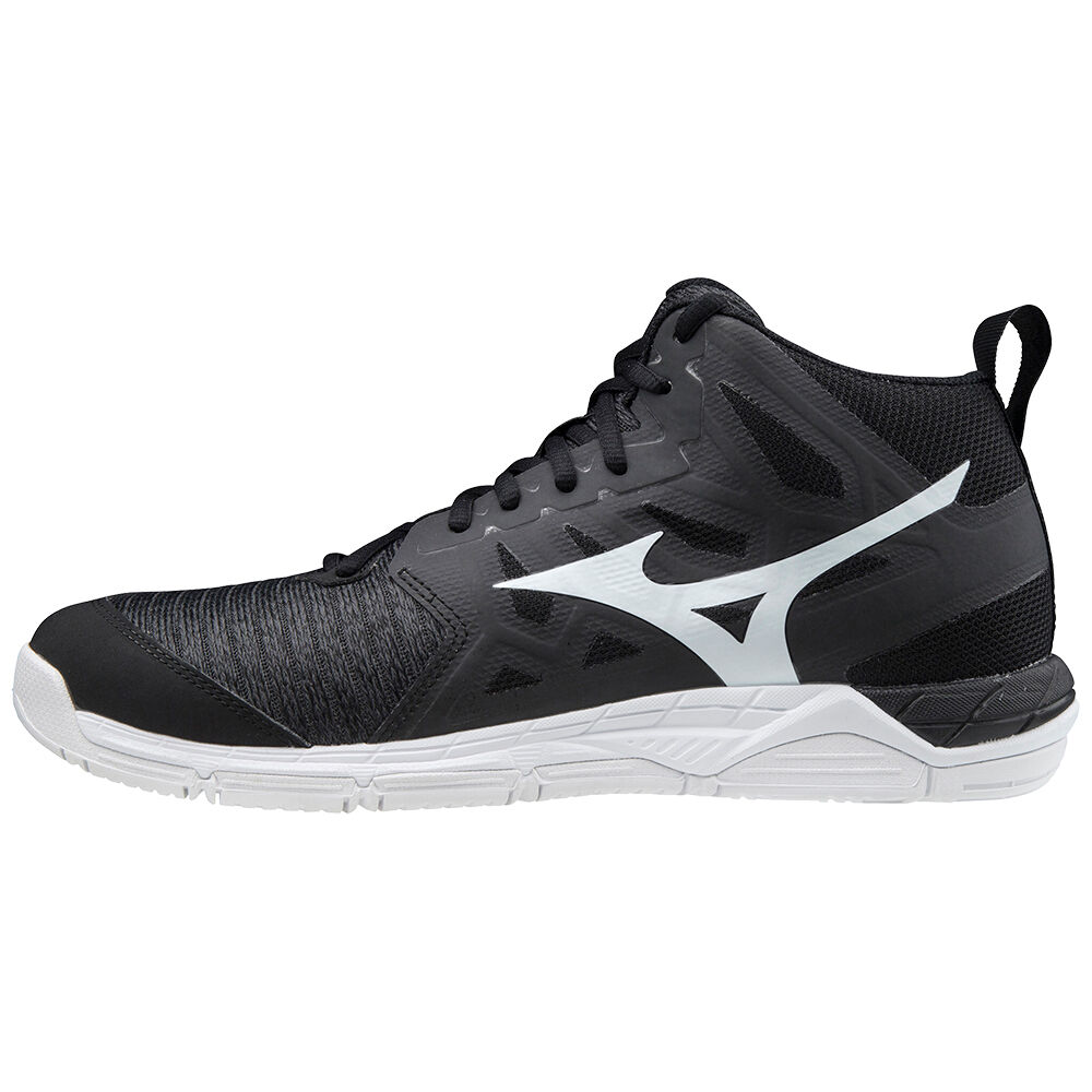 Zapatillas Voleibol Mizuno Wave Supersonic 2 Mid Hombre Negras/Blancas/Gris Outlet DKEC-15302